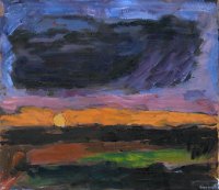 Klaus Roenspieß: Sonnenuntergang, Öl/Lw, 2007