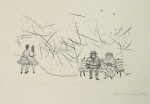 Zwei Generationen im Park, Lithographie, 1960