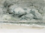 Dunkle Wolken (Prerow), Aquarell, 2014